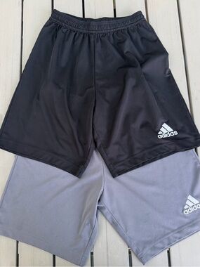 Two pairs Adidas Shorts Mens XS Black Grey Entrada 22 Football Soccer Aeroready